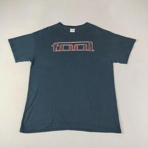Vintage Tool Shirt Mens Large Gildan Black Red Graphic Double Sided Metal Rocker